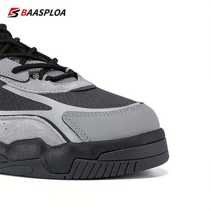 Men'S All-Season Casual Sneakers - Thick Upper, Reflective Strip Design,