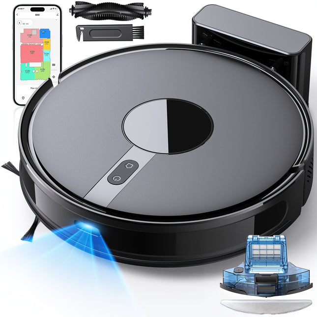 Lubluelu B40 3-in-1 Robot Vacuum and Mop with Mop System, 6500Pa Suction, Ultra-Slim,