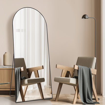 Floor Mirror - Full Length with Stand, Freestanding or Wall-Mounted Options, Elegant Design Mirror for Bedroom,