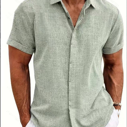 Men's Linen Short Sleeved T-shirt Loose Fitting