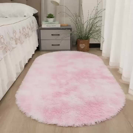An Oval-Shaped Plush Rug That Is Non-Slip, Can Be Hand-Washed Or Machine-Washed