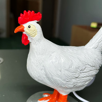 1pc Rustic Rooster Table Lamp, Resin Animal Theme Desk Light with Encaustic Finish,