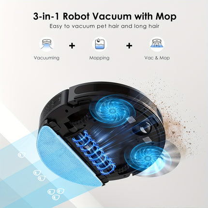 Lubluelu SL60 Plus Robot Vacuum with Self-Emptying Feature, 4500Pa Suction Power