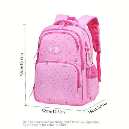 Teenage Girls' Backpacks, Sweet Princess-Style Double Shoulder Bags, Lightweight School Bags for Girls
