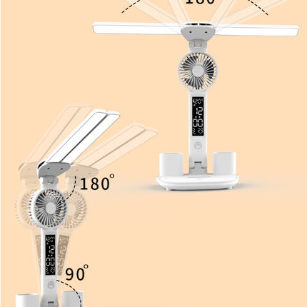 Double Head Lighting LED FanTable Lamp Eye Protection Plug In Style