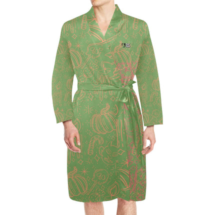 Men's Long Sleeve Belted Night Robe (H56)