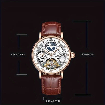 Men'S Watch With Two Time Displays, A Fashionable Timepiece And An Ideal Gift Choice, Without Battery