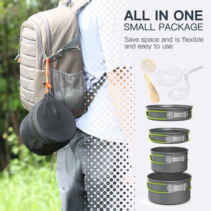 1 Set Aluminum Portable Camping Cookware