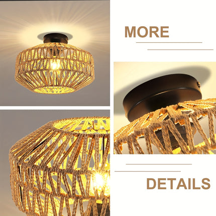 Unique handwoven lamp, ceiling light, holiday gift lamp, elegant bohemian-style chandelier