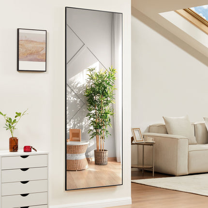 Full Length Mirror with stand, Floor Mirror with Aluminum Alloy Frame,