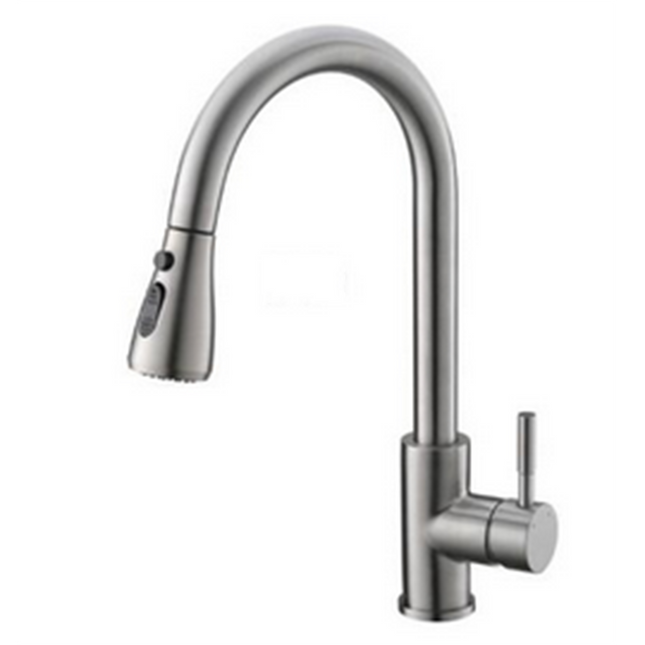 FLG Touch-On Kitchen Faucet with Pull Out Sprayer Single Handle Brass Touch Activated