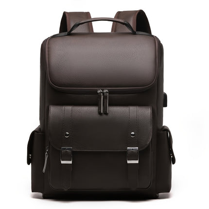 Men's Vintage Multi-Pocket Backpack Compatible for MacBook/Airport - Convertible Travel Bag