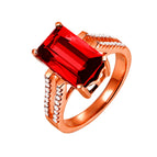 Rose Gold Red Diamond / Adjustable Opening