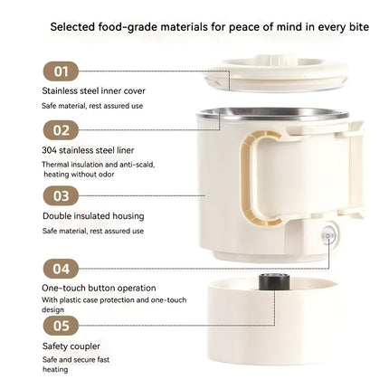 Stainless Steel Electric Kettle  Foldable Design, Suitable for Hotel Accommodation