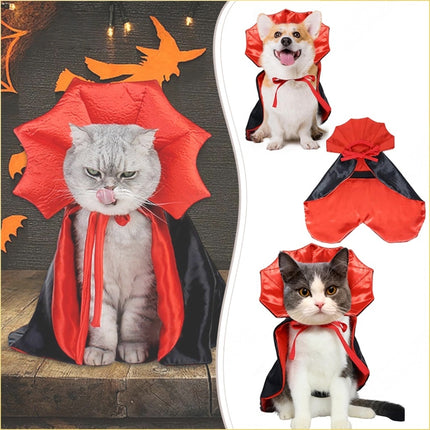 Cute Halloween Pet Costumes Cosplay Vampire Cloak For Small Dog