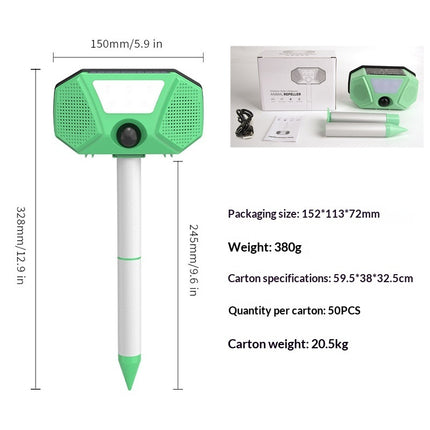 Ultrasonic Dog Repeller Charging Voice Solar Bird Repeller