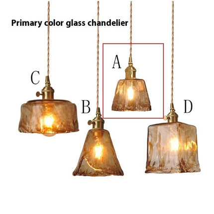 Retro Retro Brass Amber Glass Lamp