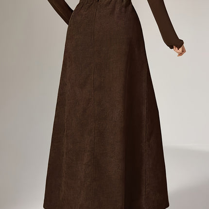 Plus Size, Plus Size Women's Autumn/Winter Corduroy A-Line Skirt