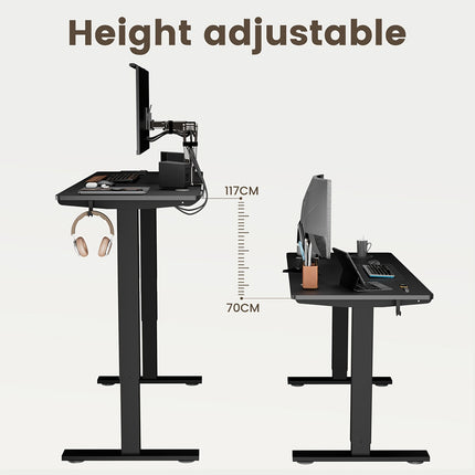 Black Electric Office Desk | Height Memory Function, Silent Motor, Modular Design
