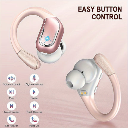 Wireless Earbuds For Running Sports, Wireless Earphones Sports with Earhooks, LED Display,
