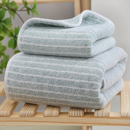 Wide Stripe Dark Stripe Coral Velvet Printing Towels Suit