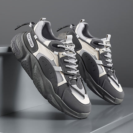 Men'S Lace-Up Sneakers, Lightweight Athletic Shoes for Men, Featuring Good Grip, Slip-Resistant