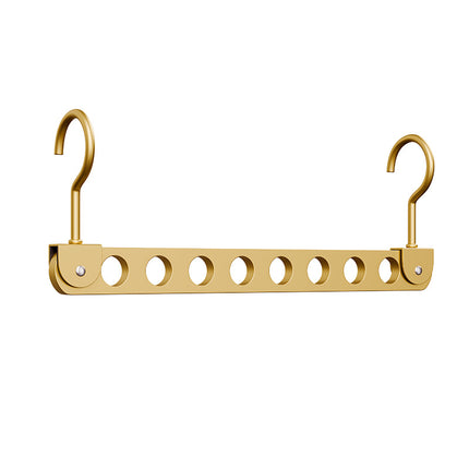 Multi-functional Foldable Aluminum Alloy Clothes Hanger With Eight Hooks For Home Use