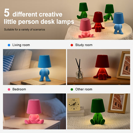 Colorful Cartoon Plush Doll Desk Lamp | Adjustable Three Light Colors, Touch Switch