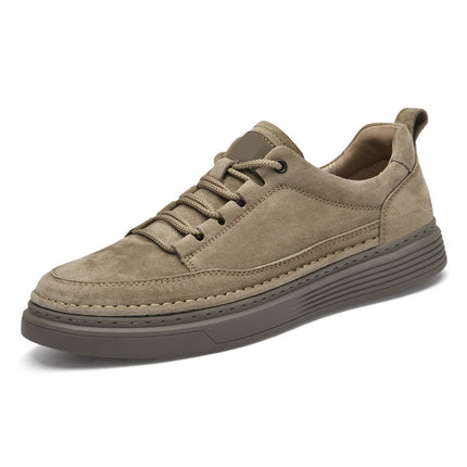 Men's -like Texture Sneakers - PU/Rubber Sole Moccasin-Style Lace-Up & Slip-On Business