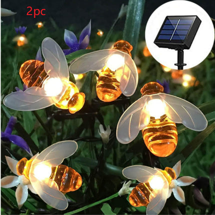 Solar New String Lights 20Led Little Bee Christmas Lanterns Flashing Lights Christmas String Lights Garden Decoration Lights