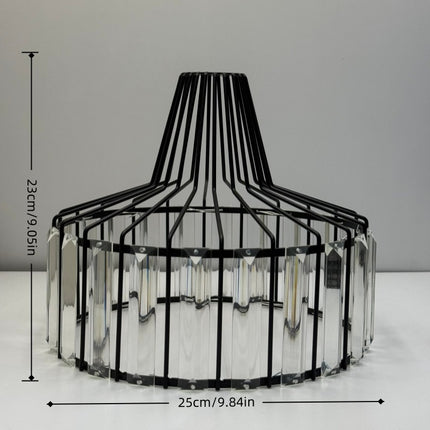 Modern Large Crystal & Metal Chandelier - Large Statement Light Fixture with Crystal and Metal Frame,