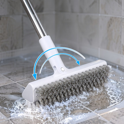 1pc Heavy-Duty Long Handle Cleaning Brush with 180° Rotating Dual-Sided V-Bristles