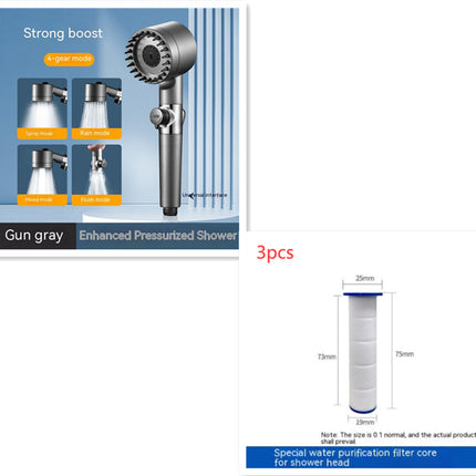 The Third Gear Adjustable Strong Supercharged Shower Head Household Bath Shower Hose Shower Head