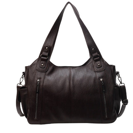 Handbag European And American Retro Solid Color Simple Texture