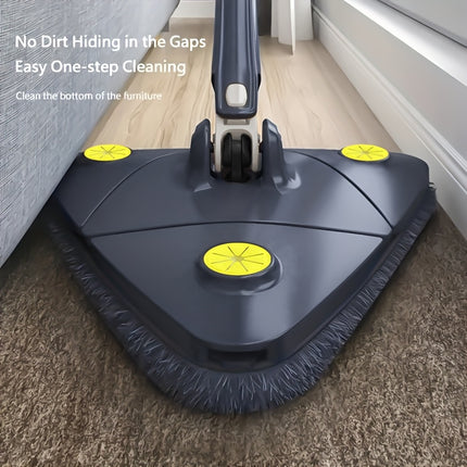 1pc 360 Degree Rotatable Triangle Mop - Extendable Handle, Multi-Surface Cleaning Tool