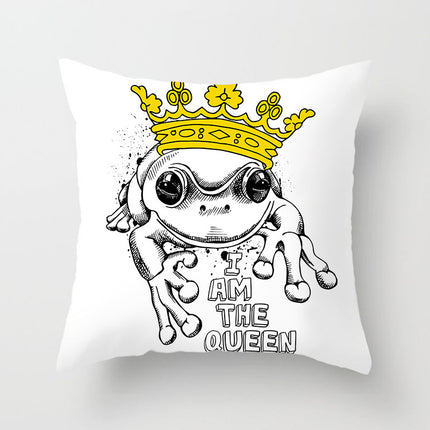 Cartoon Animal Series Peach Skin Fabric Sofa Pillowcase Cushion Cover