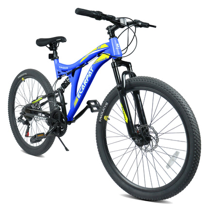 A26003 26 Inch Mountain Bike with 21-Speeds & Full Suspension Steel Frame, Alloy Rims, Disc Brakes For All Terrains, Men & Women, Multiple Colors