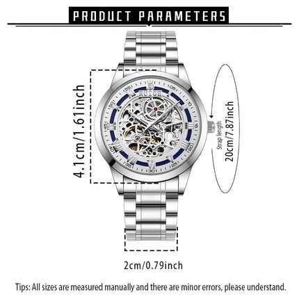 Men's fully automatic mechanical watch luxury sports stainless steel hollow