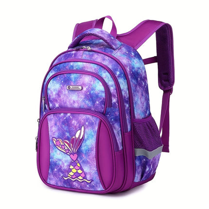 Kids' Backpack, Cute Cartoon Korean Style, Multi-Layer Lightweight Durable, Polyester Lined