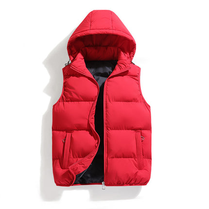 Cotton Casual Detachable Hooded Thickened Thermal Vest