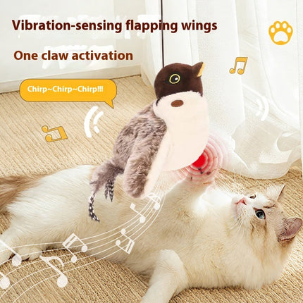 Cross-border Hot Cat Shaking Bird Simulation Bird Cat Toy Self-Hi Relieving Stuffy Electric Sound Sparrow Automatic Funny Cat