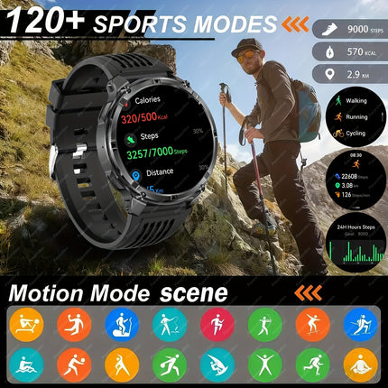 smartwatch features a 1100mAh large battery, supports wireless calling, message notifications,