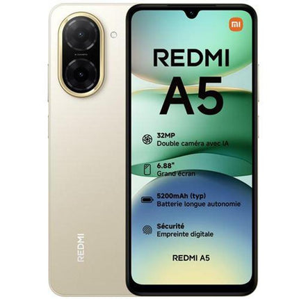 Xiaomi Redmi A5 4GB+128GB Smartphone 6.88" Dual SIM 4G 5200mAh 15W Or Sable, Model:25028RN03Y