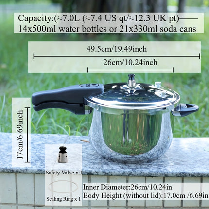 Stainless Steel Pressure Cooker, 5L/ 6L Multi-Functional High-Pressure Pot for Home and Commercial Use,