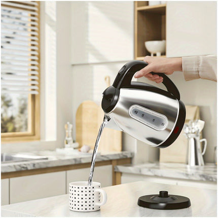 Electric Kettle with Water Window & Stainless Steel Body - 1200W Fast Heating, Auto Shut-Off, BPA-Free