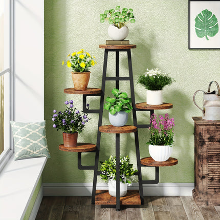 Wooden Plant Shelf For Multiple Plants, Corner Plant Pots Holder Rack Flower