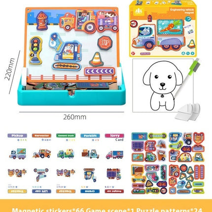Magnetic Puzzle Children's Puzzle Magnetic Stickers Toys Wooden