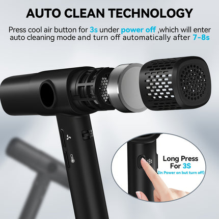 European Standard High-Speed Hair Dryer, Compact and Portable Hair Dryer with Two Nozzles, 1 Air Diffuser