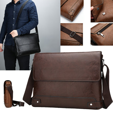 New Style Shoulder Bag, Casual Vintage Horizontal Briefcase, Large Capacity Crossbody Bag,