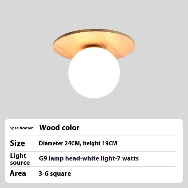 Nordic And Japanese Style Log-style Entrance Light